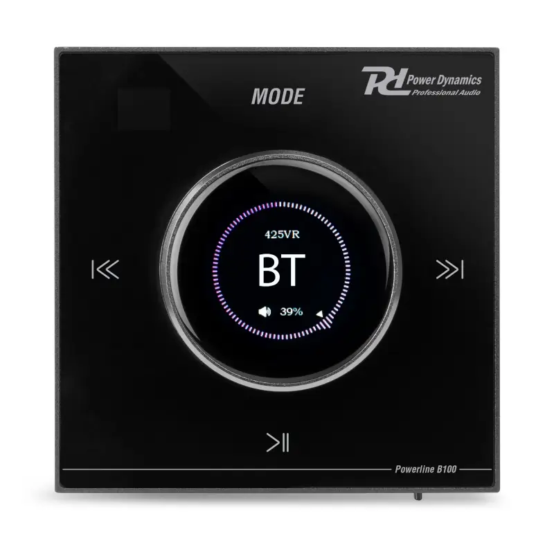 Powerline B100B seina sisse paigaldatav helivõimendi BT/LCD must