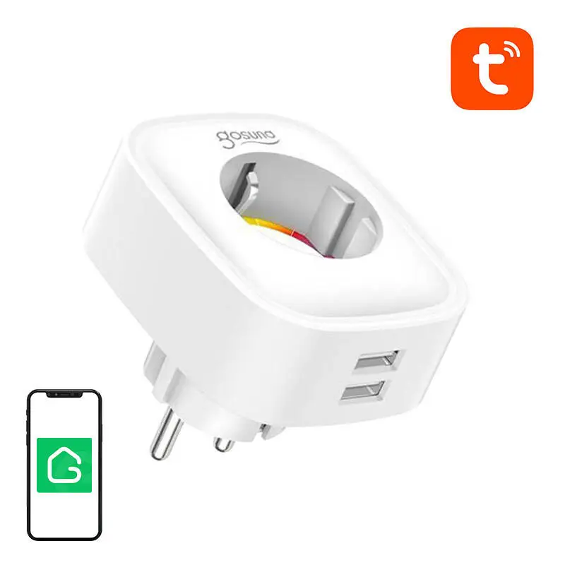 Smart plug WiFi Gosund SP112 2xUSB, 16A, Tuya