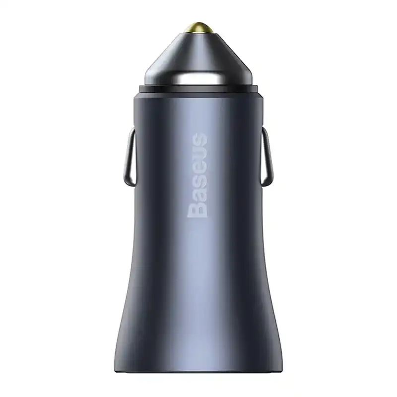 Baseus Golden Contactor Pro Car Charger USB + USB-C, QC4.0+, PD, SCP, 40W (gray) + CabelUSB do USB-C 1m (black)