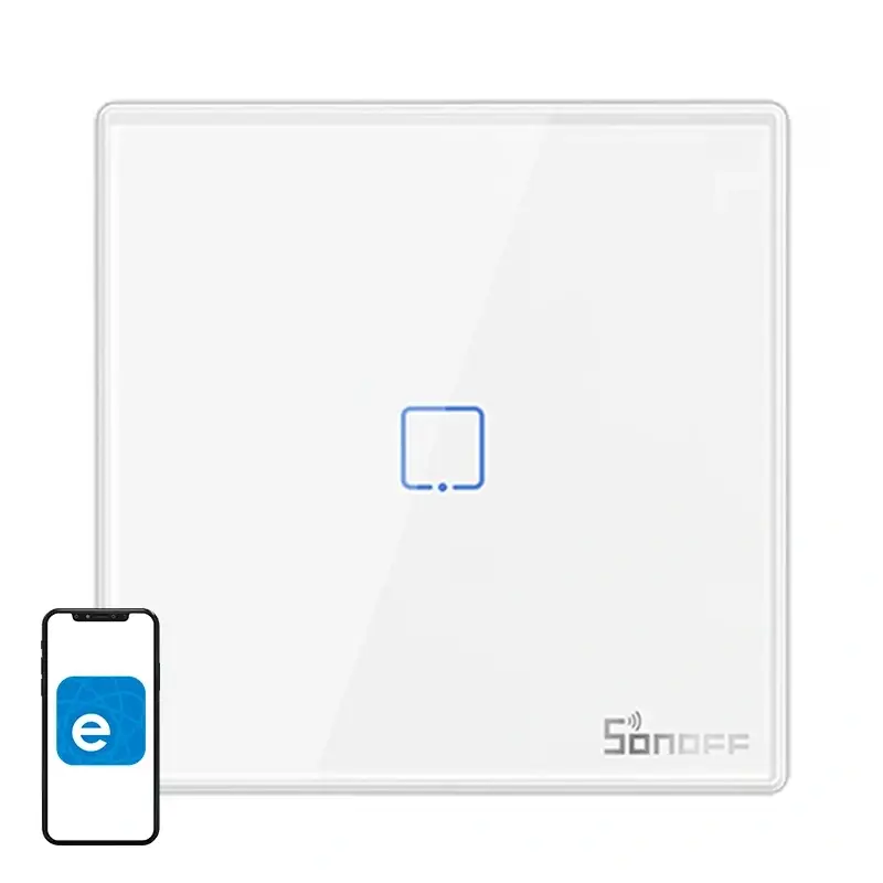 Nutikas juhtmevaba seinalüliti Sonoff T2EU1C-RF 433MHz (1-kanaliline)
