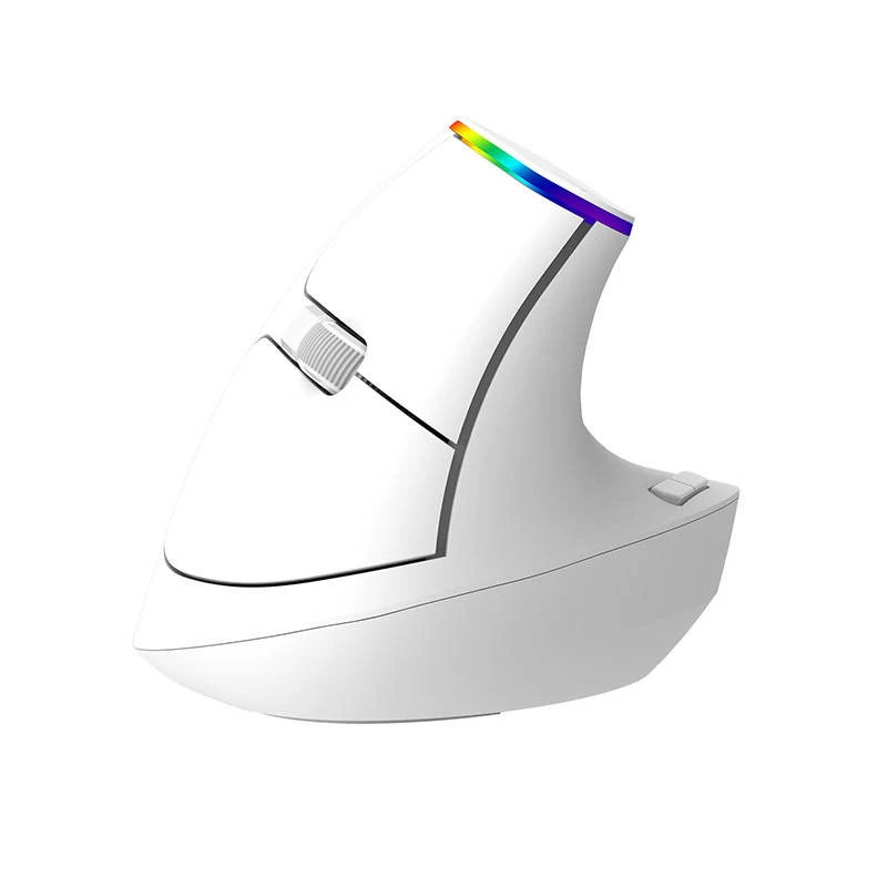 Беспроводная вертикальная мышь Delux M618C 2.4G 1600DPI RGB (белая)