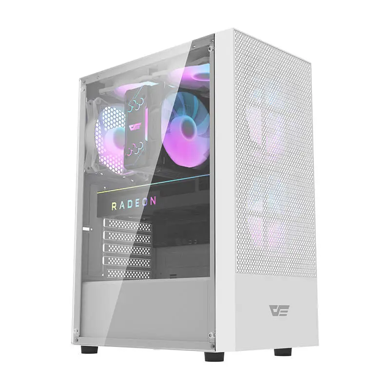 Компьютерный корпус Darkflash A290 (белый) + 3 RGB вентилятора