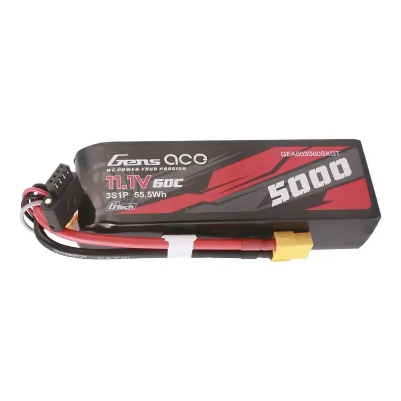 Gens ace G-Tech 5000mAh 11.1V 60C 3S1P Lipo koos XT60 pistikuga