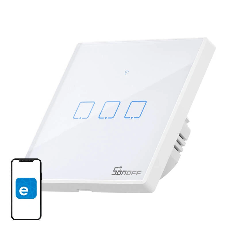 Nutikas lüliti WiFi + RF 433 Sonoff T2 EU TX (3 kanaliga) uuendatud