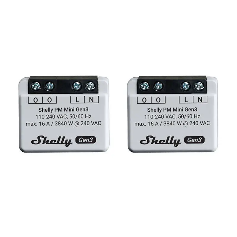 Комплект из 2 контроллеров Shelly PM Mini Gen3, WiFi/Bluetooth