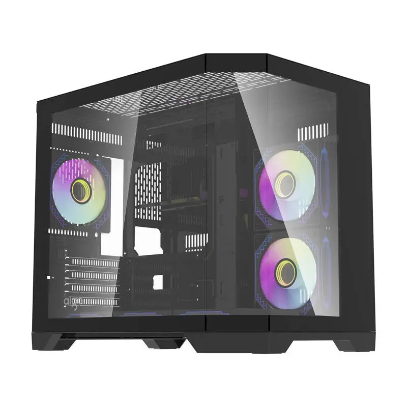 Darflash FT418 arvutikorp + 6 aRGB ventilaatorit (must)