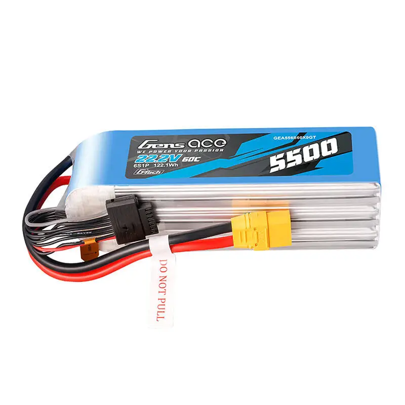 Aku Gens Ace G-Tech 5500mAh 22.2V 60C 6S1P LIPO koos XT90 pistikuga