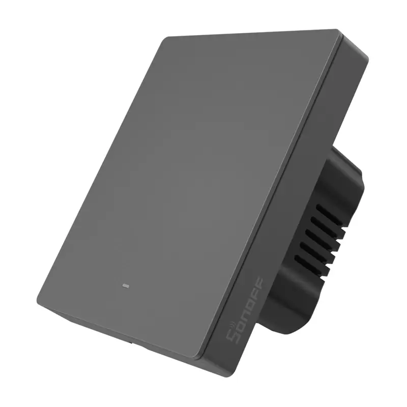 Nutikas Wi-Fi kaudu töötav seinelüliti SONOFF M5-1C-80 (1-kanaliline, raamile, grafiit)