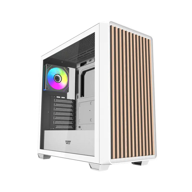 Darkflash DS900WD ATX arvutikast (valge) + 4 ventilaatorit