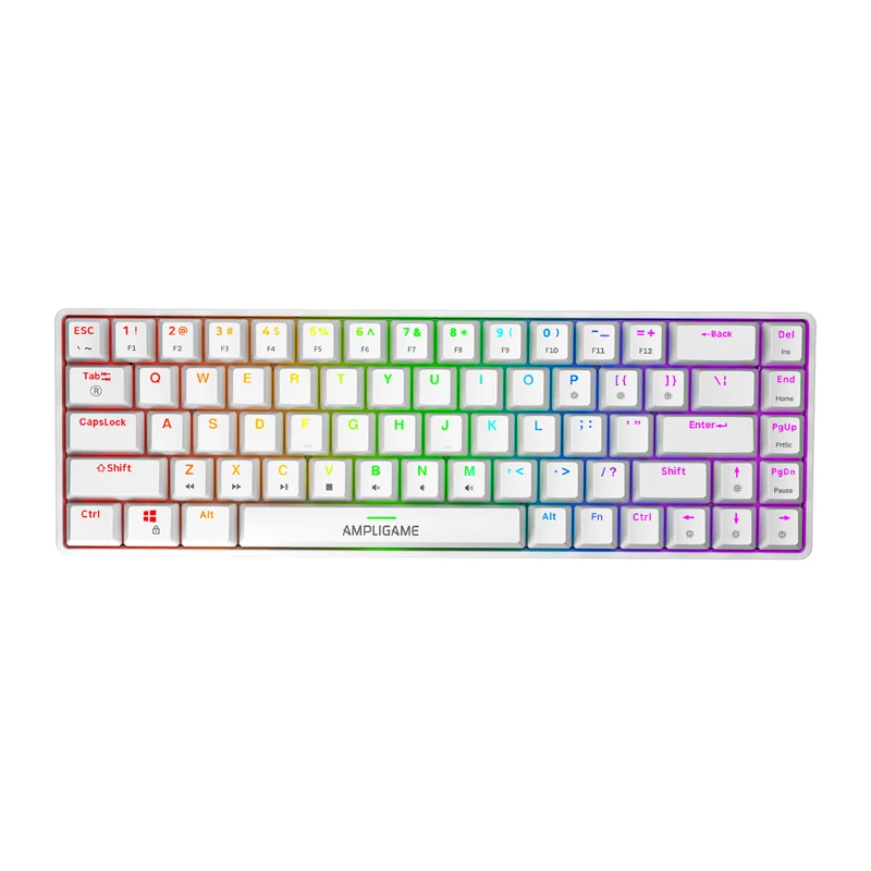 Fifine GK1W mechancial keyboard, 65% RGB (white)