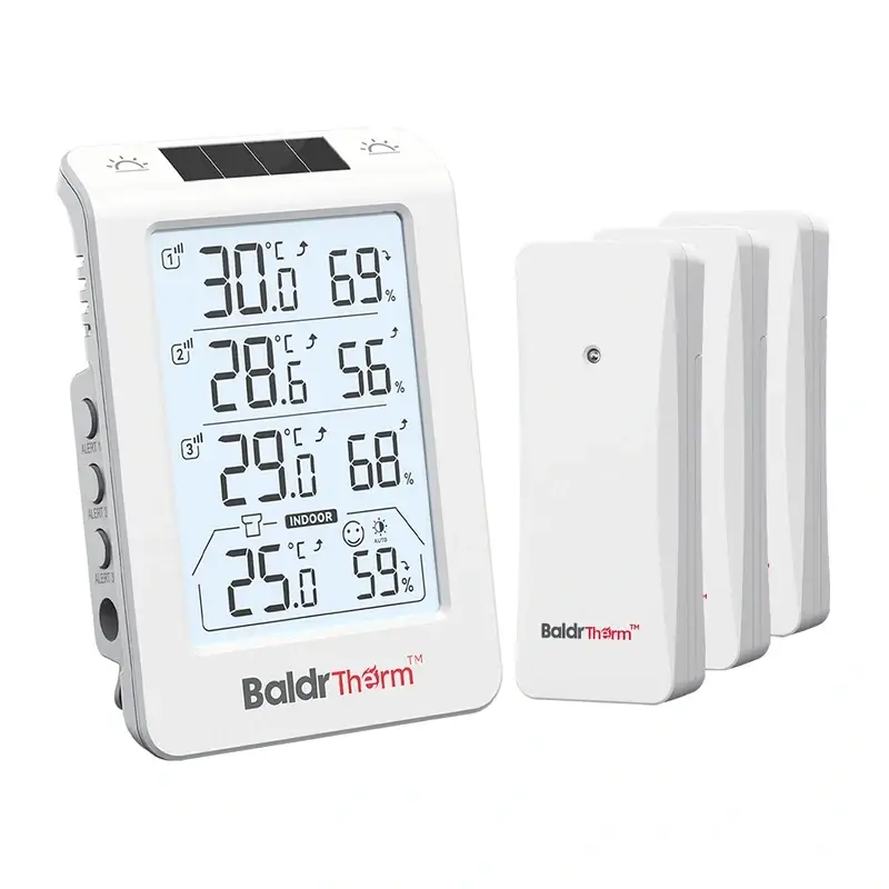 BALDRTHERM B0598 3-kanaliga termohügromeeter automaatse taustvalgustusega