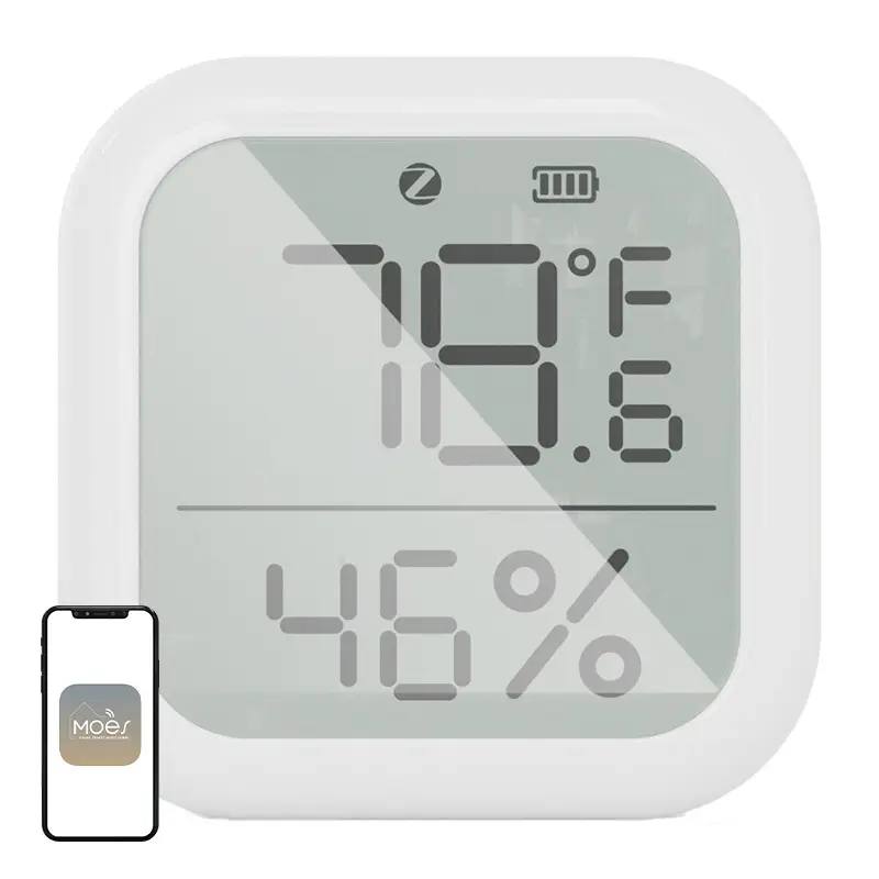 MOES ZSS-KB-TH-LF-C ZigBee temperatuuri ja niiskuse andur LCD-ekraaniga