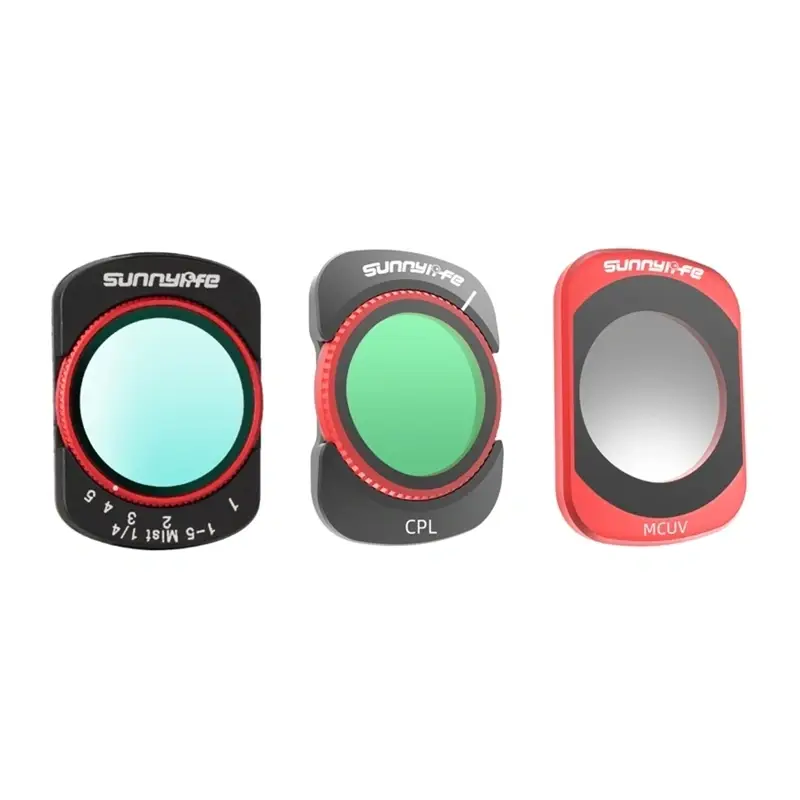 Sunnylife filtrite komplekt Osmo Pocket 4/Pocket 3 jaoks: VND2-32, CPL, MCUV, Black Mist 1/4"
