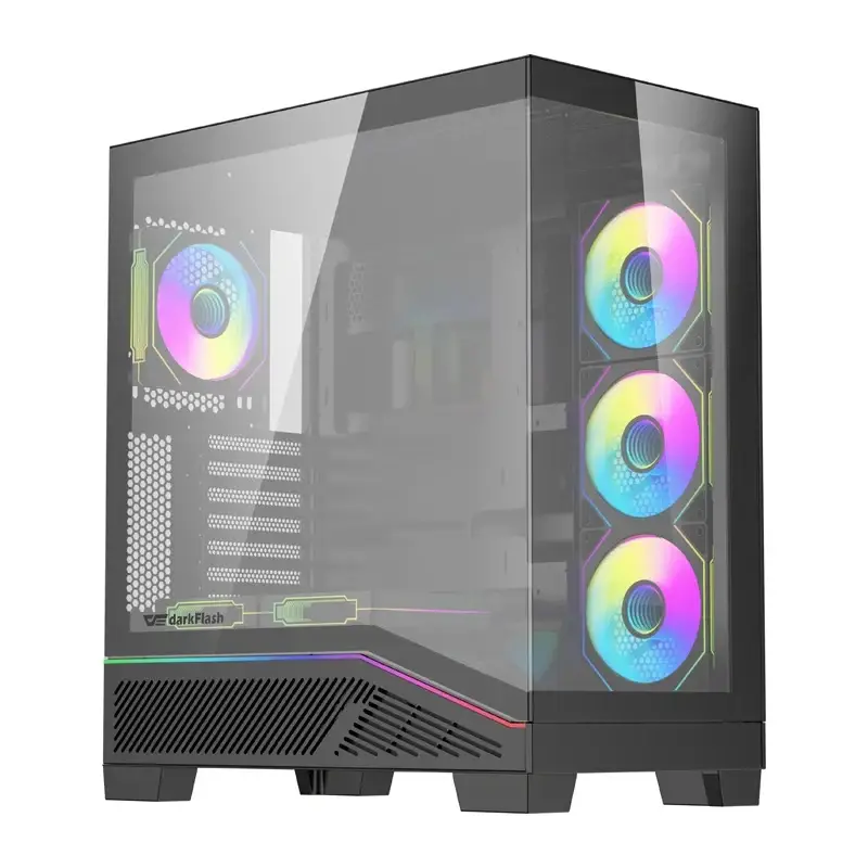 Arvutikarp DarkFlash K430 + 6 ventilaatorit (must)