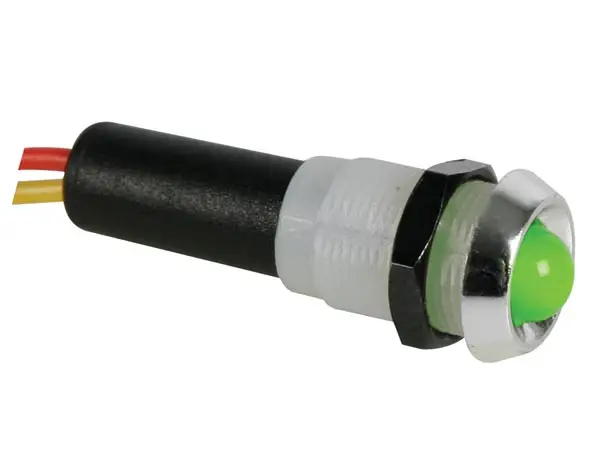 roheline LED-lamp, 12V - kroomitud korpus