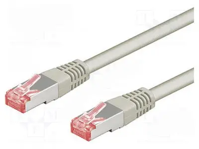 Patch cord; S/FTP; 6; stranded; Cu; LSZH; grey; 5m; halogen free