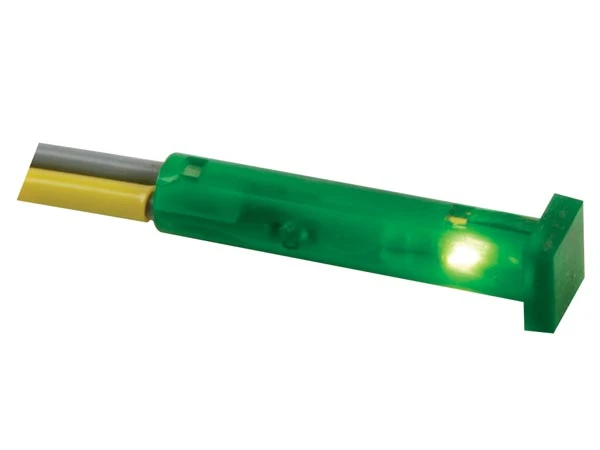7 x 7mm square panel indicator light, 12V green