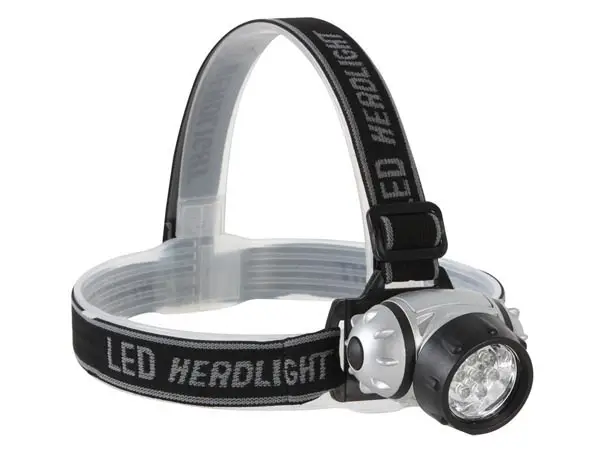 Headlamp: 7 bright white LEDs