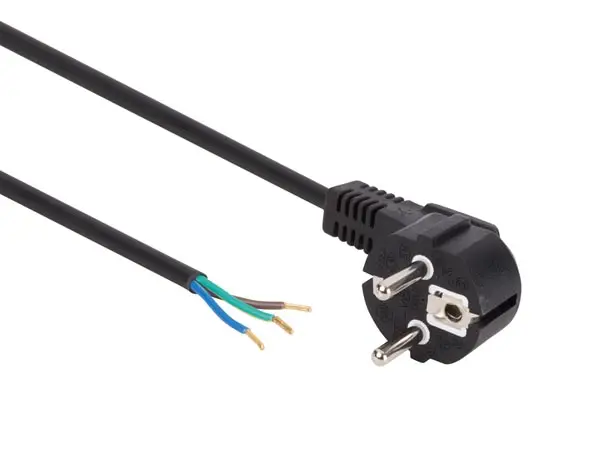 toitekaabel - CEE 7/7 90 + LEADS TAILS L=3 m H05VV-F 3G0.75 mm² ( must )