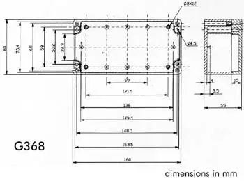 Tihendiga ABS korpus, avadega, - 160 x 80 x 55mm läbipaistev kaas