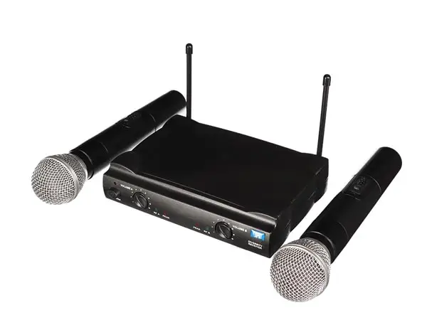 UHF wireless microphone set - 2 channels