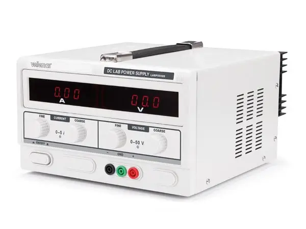 Laboratory power supply 0-50 VDC / 0-5 A; 2 x LED displays