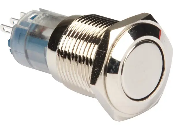 ROUND METAL PUSH BUTTON SPDT 1NO 1NC