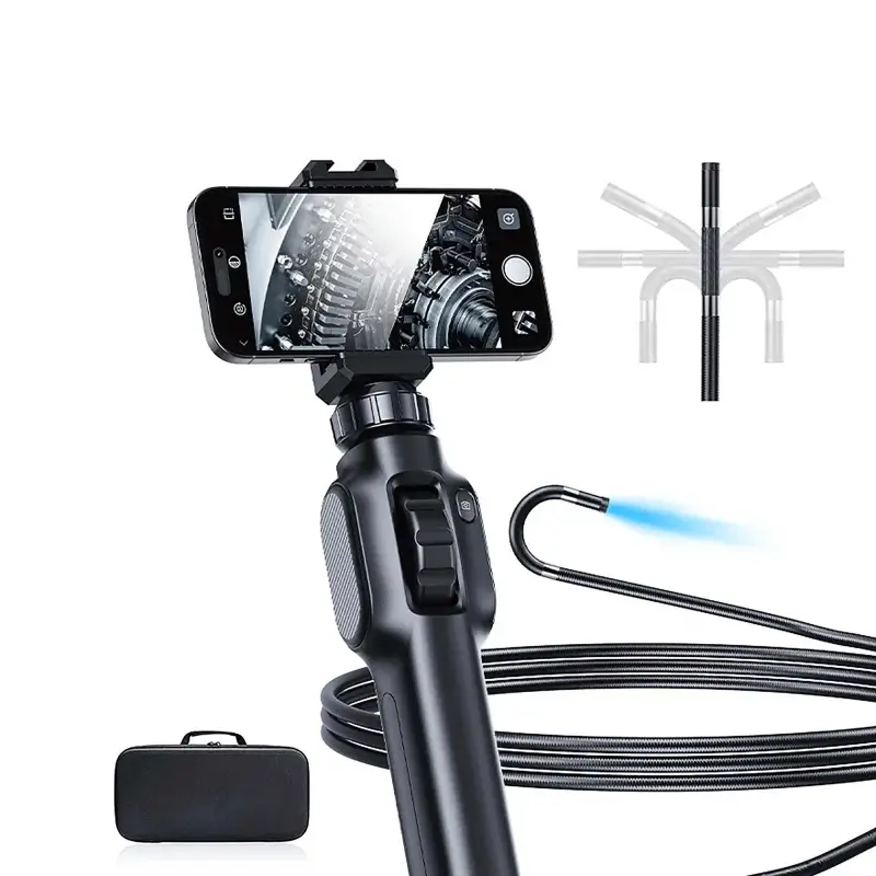Endoscopic inspection camera with movable head