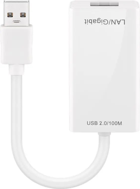 USB 2.0 Fast Ethernet Network Converter, White