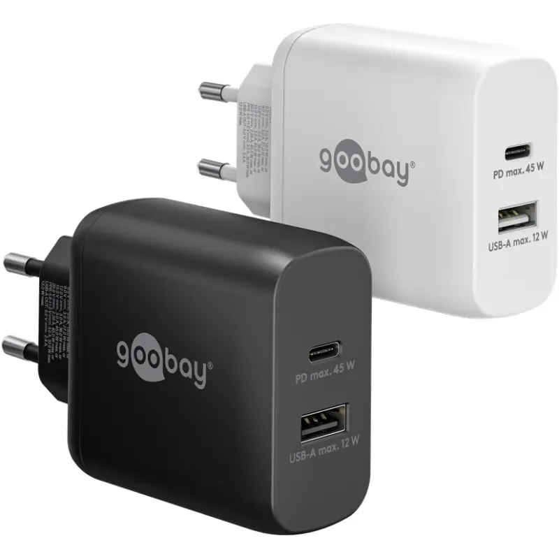 USB-C™ PD GaN Dual Fast Charger (45 W) white