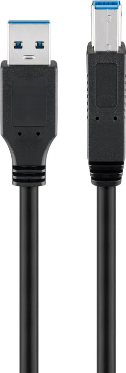 USB-A to USB-B Cable, 0.5 m, black