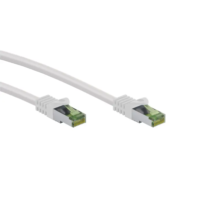RJ45 Patch Cord with CAT 8.1 S/FTP Raw Cable, AWG 26, white