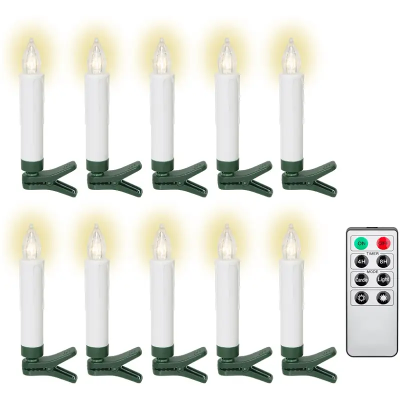 10 Wireless LED Christmas Tree Candles