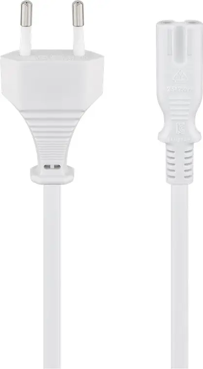 Connection Cable with Europlug, 3 m, white, (2*0.75 mm²)