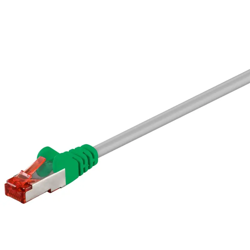 CAT 6 Crossover Patch Cable, S/FTP (PiMF), grey, Green