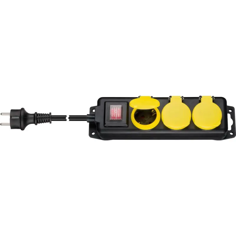 3-Way Extension Lead, Splash-proof, 3 m
