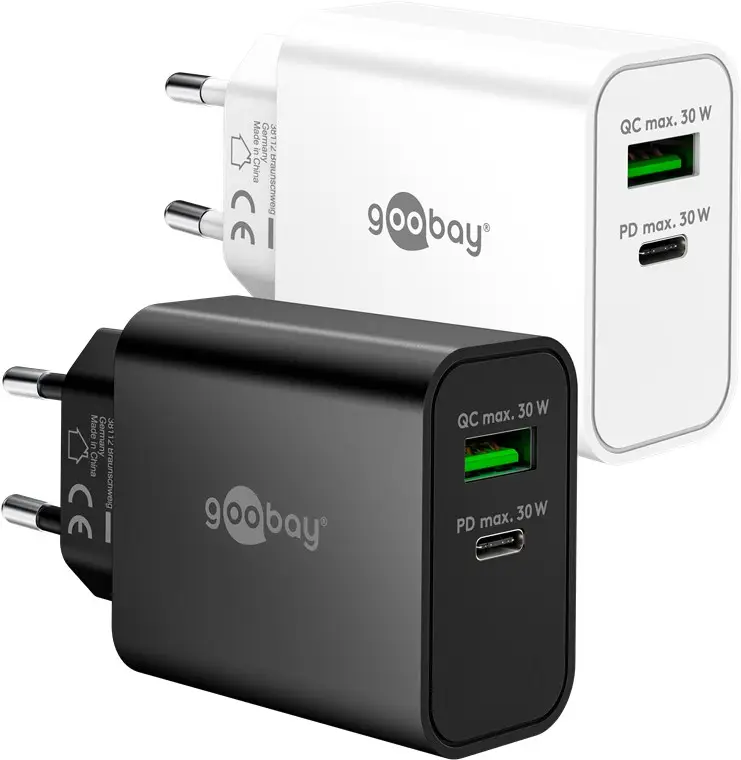 USB-C™ PD GaN Dual Fast Charger (30 W) white