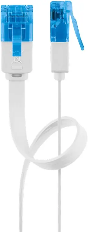 CAT 6A Flat Patch Cable U/UTP, white