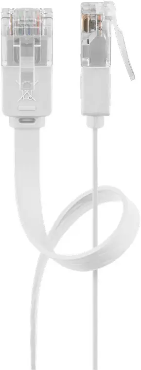 CAT 6 Flat Patch Cable, U/UTP, white