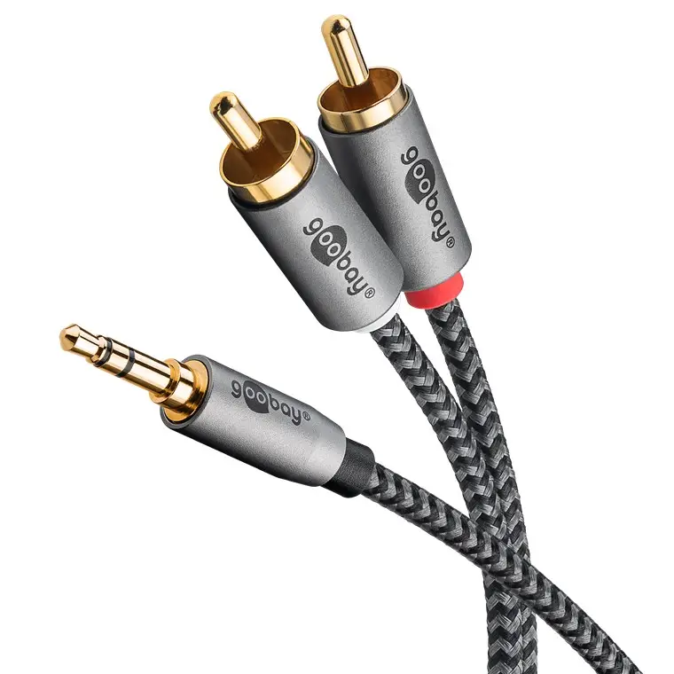 Audio Adapter Cable AUX, 3.5 mm Jack to Stereo RCA Plug, 3 m