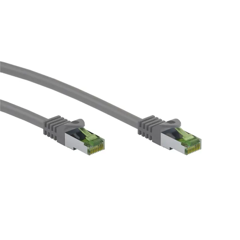 RJ45 patch cord with CAT 8.1 S/FTP raw cable, AWG 26, grey