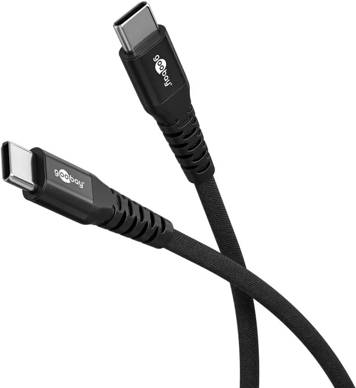 USB-C™ Supersoft Textile Cable with Metal Plugs, 3 m, black