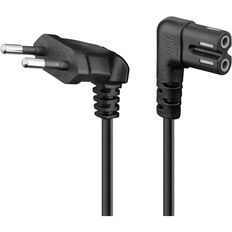 Connection Cable with Europlug for Sonos Speaker, 90°, 1.5 m, black, (2*0.75 mm²)