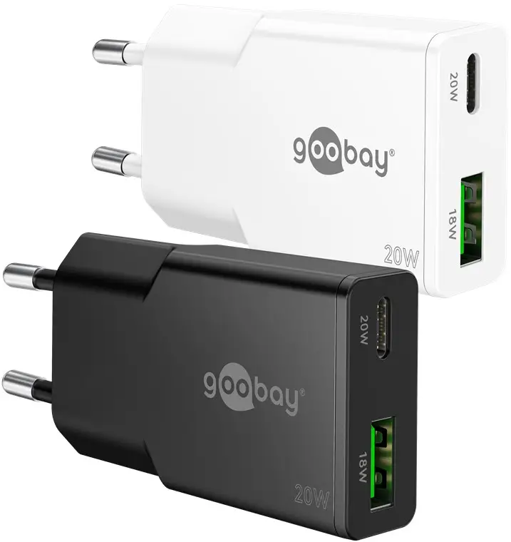 USB-C™ PD GaN Dual Fast Charger Slim (20 W) white