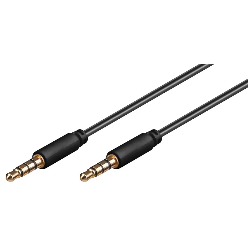 AUX Audio Connector Cable, 3.5 mm Stereo, 4-Pin, Slim, CU