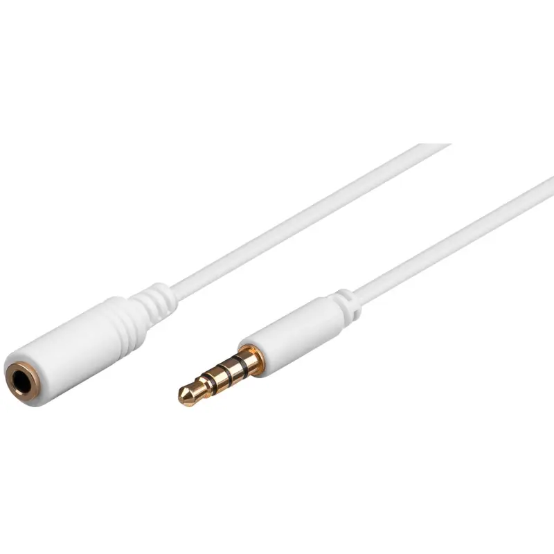 Headphone and Audio AUX Extension Cable, 4-pin 3.5 mm Slim, CU