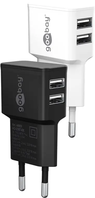 USB-A Dual Charger (12 W) black