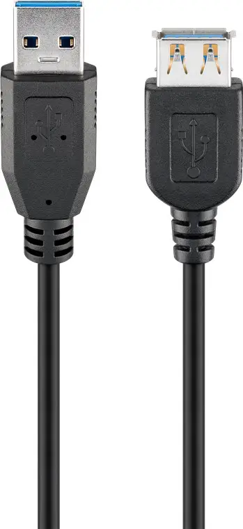 USB-A Extension Cable, 1.8 m, black