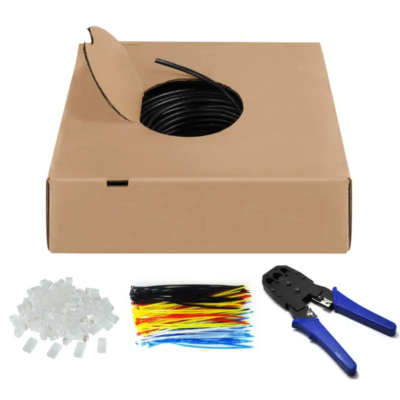 CAT 6 Outdoor Network Cable Set, U/UTP, black