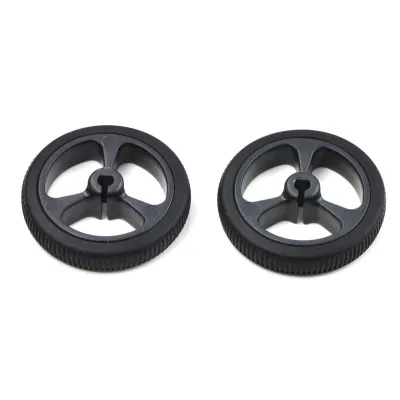 Ratas 2tk 32x7mm plastik must Pololu